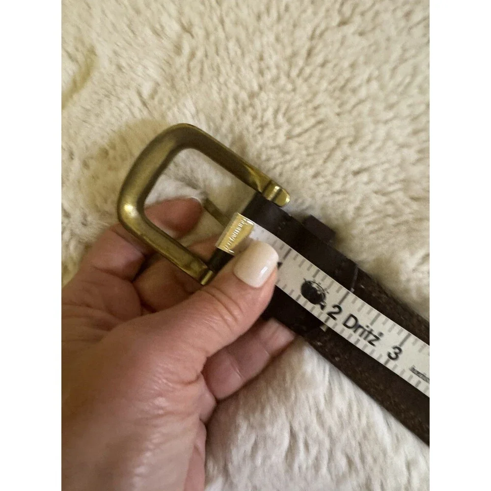 Columbia Men's Belt Size 34 Brown Leather Brass Tone Buckle 1.5